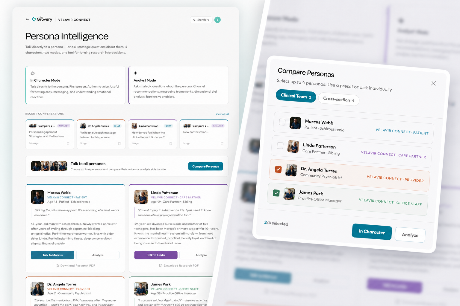 Personafi compare personas view