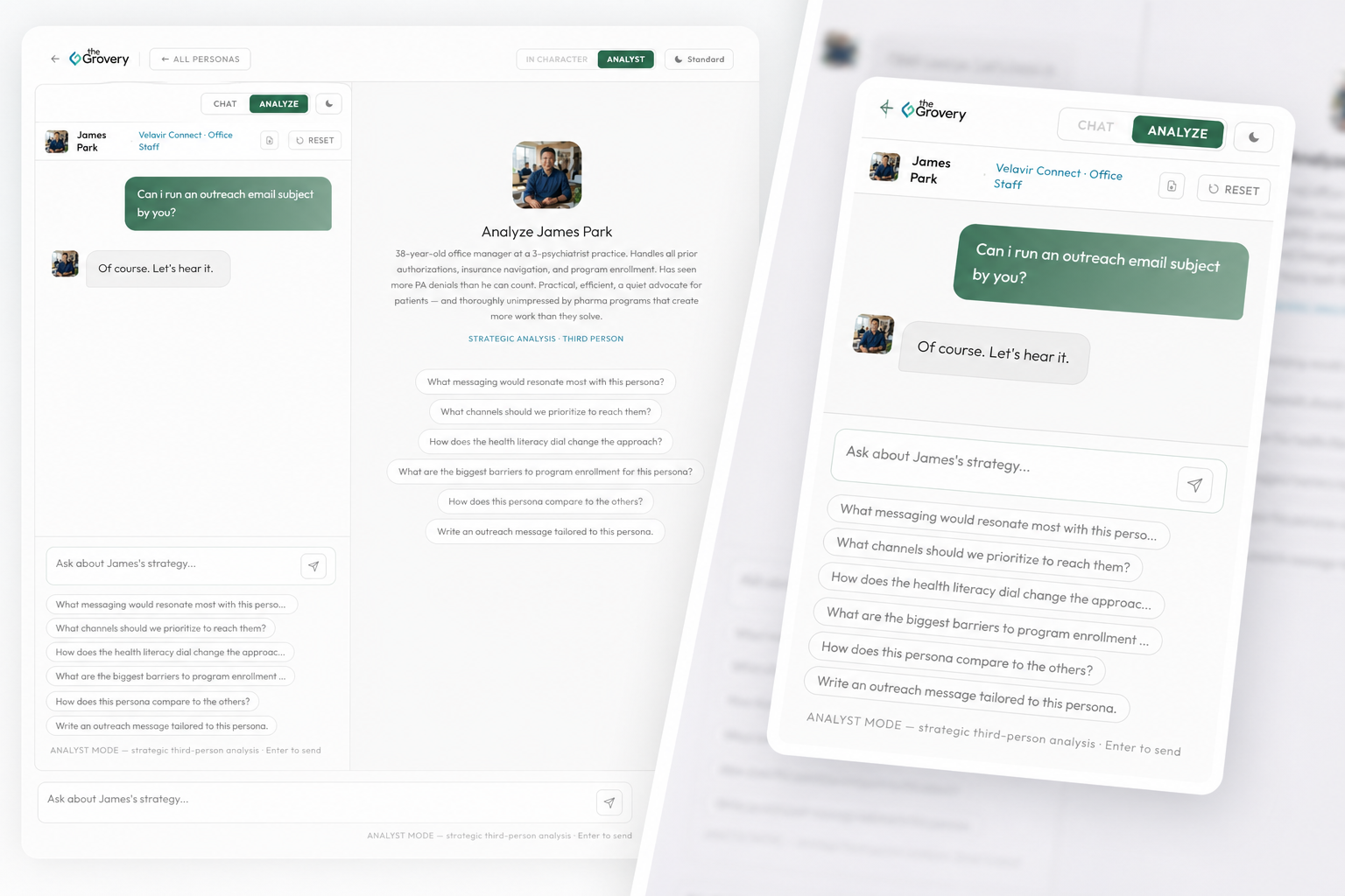 Personafi chat interface